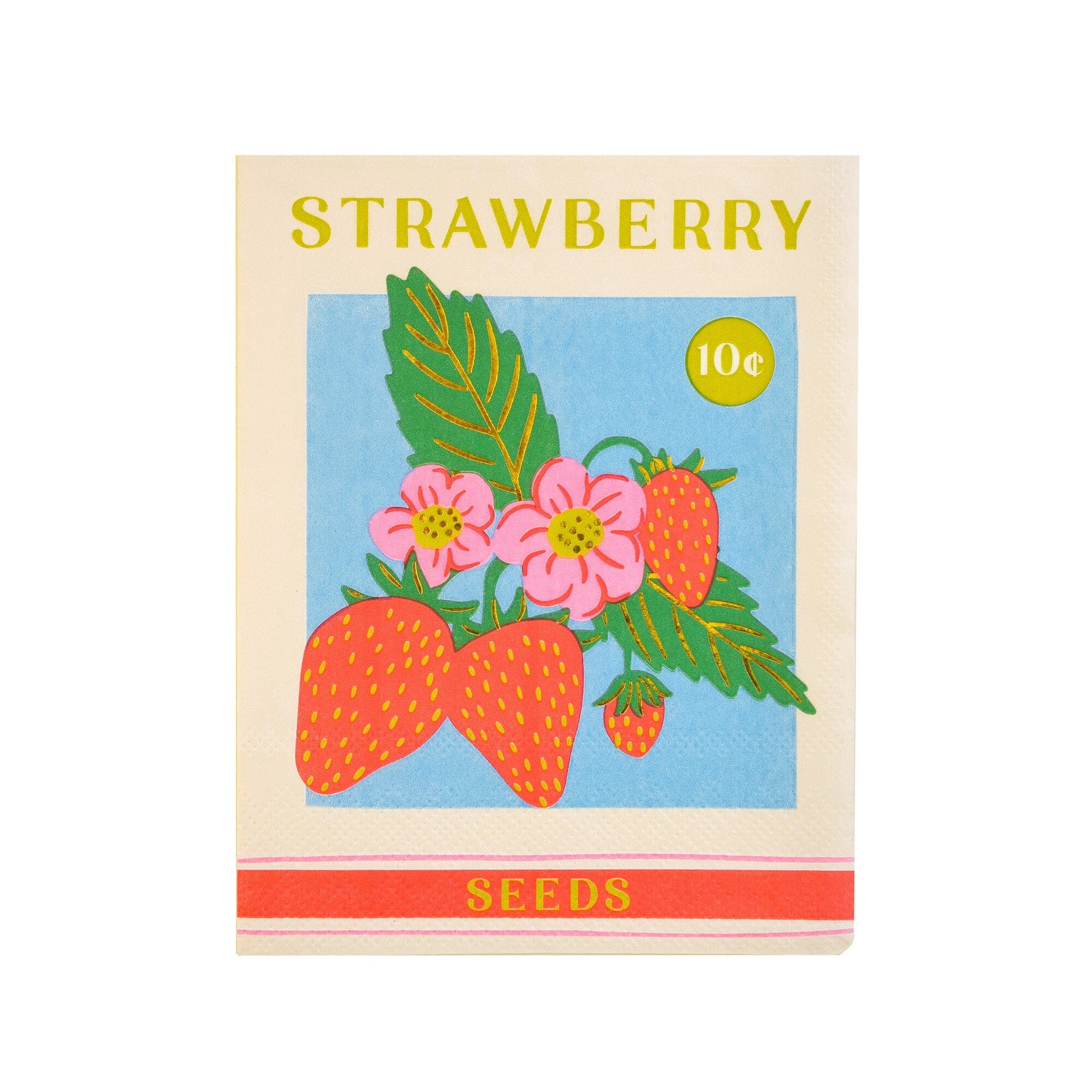 strawberry seeds blooming In Bloom Strawberry Seed Packet Large Napkins