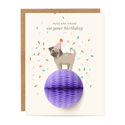 "Pugs and Kisses" Birthday Card - Shop Sweet Lulu