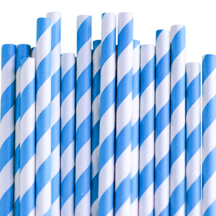 Eco Friendly Paper Straws: Bluebird Stripes - Shop Sweet Lulu