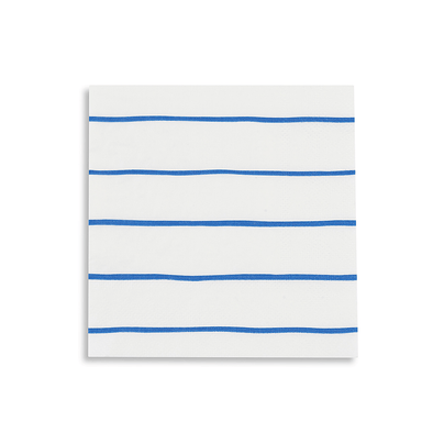 Cobalt Frenchie Striped Petite Napkins from Daydream Society
