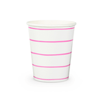 Cerise Frenchie Striped 9 oz Cups from Daydream Society