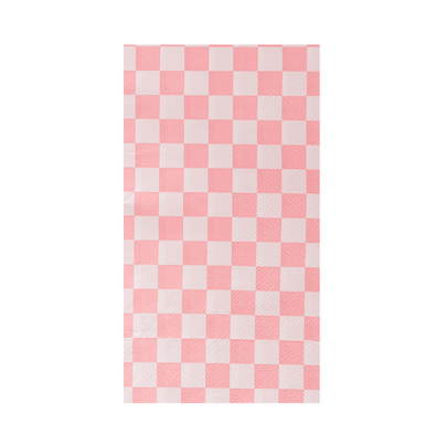 Check It! Tickle Me Pink Check Guest Napkins