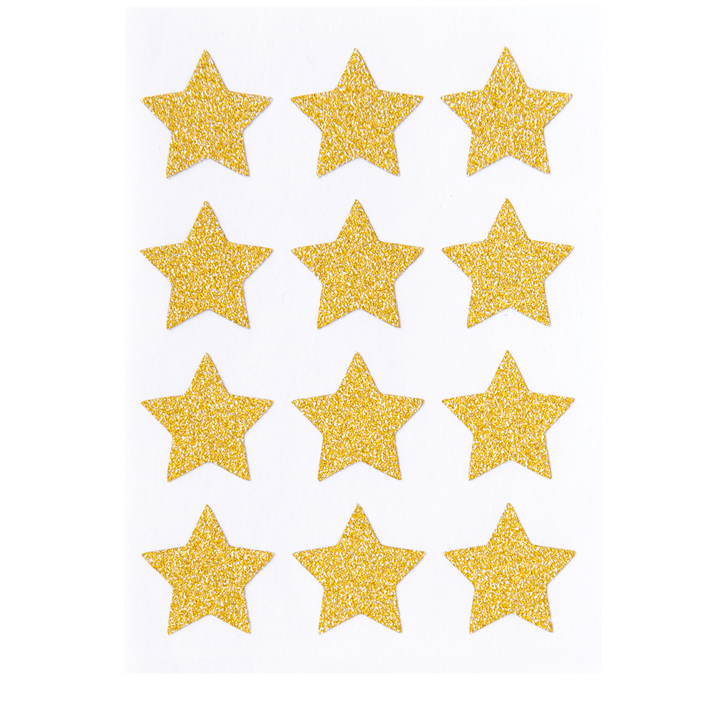 Gold Glitter Star Sticker Set