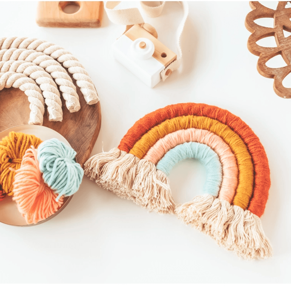 DIY Macrame Rainbow Craft Kit 3 Colors Rope Yarn Custom Wall Hanging Kit, Adult  Craft Kits, DIY Crafts Gift