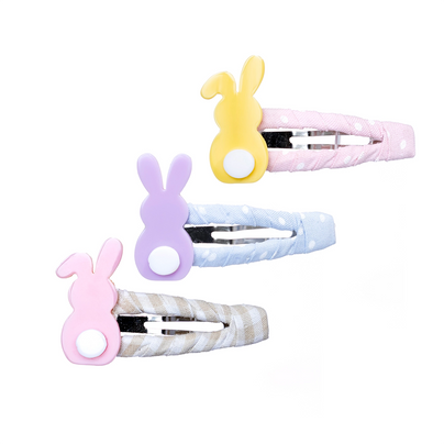 Pastel Bunnies Snap Clips - Set of 3, Shop Sweet Lulu