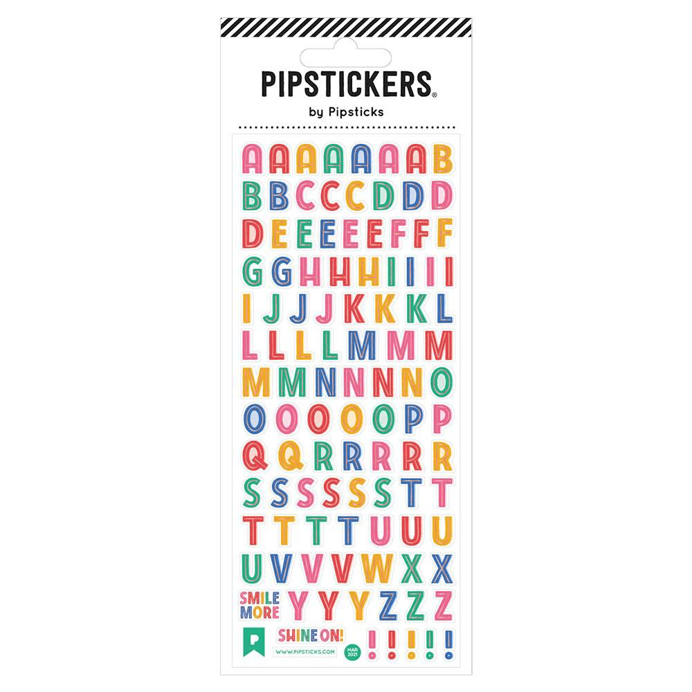 Small Hand-Lettered Alphabet Rainbow Block Letter Stickers – Shine Sticker  Studio