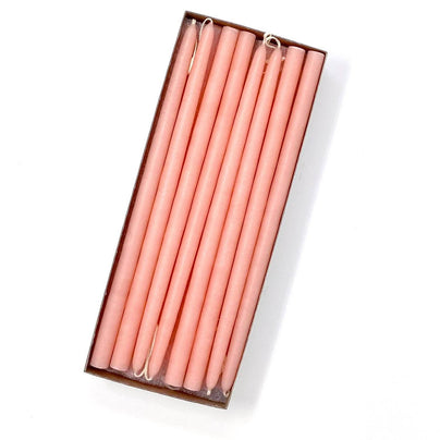 10" Skinny Taper Candles, Creamy Peach, One Pair