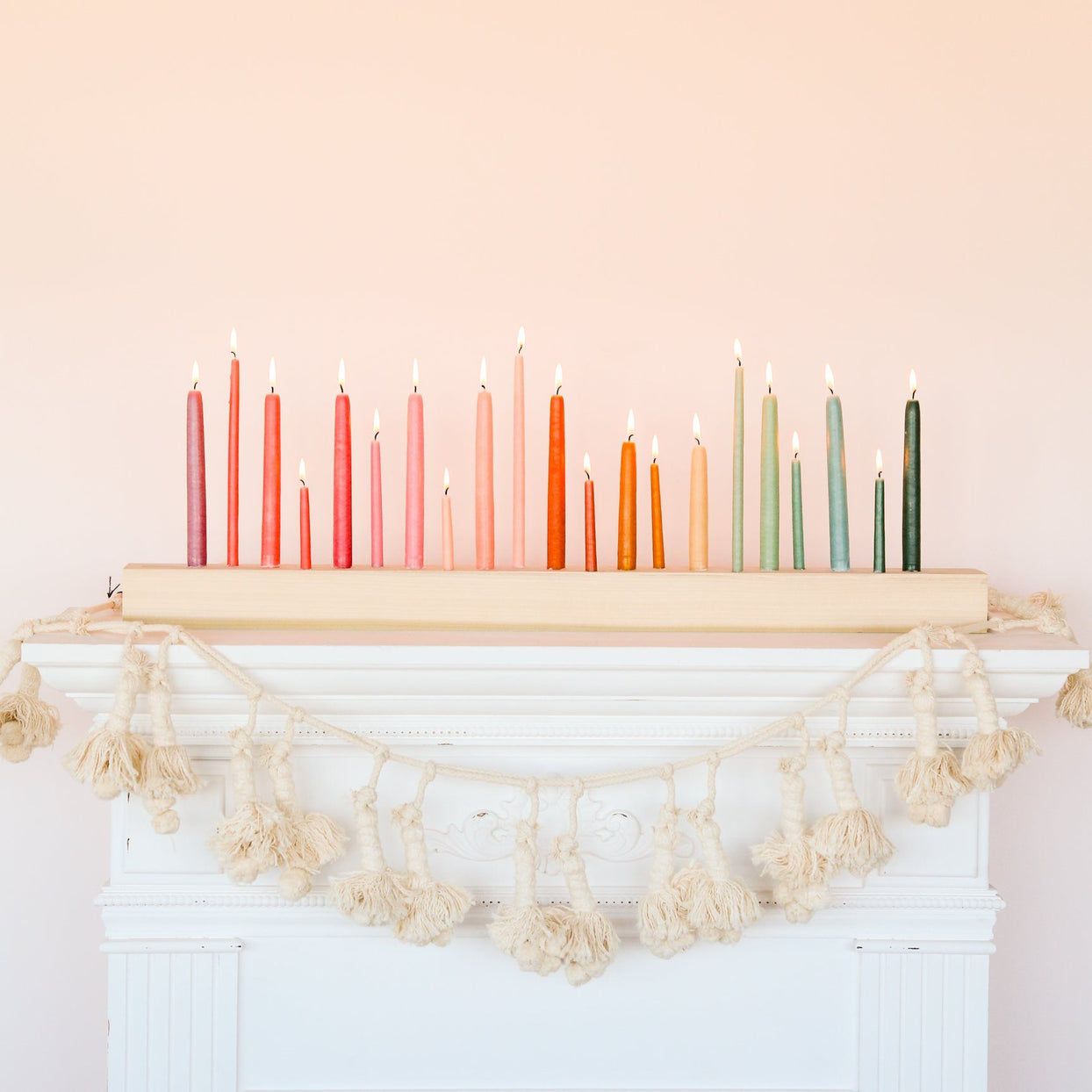 4.5" Tiny Taper Candles, Creamy Peach, One Pair
