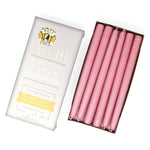 8" Taper Candles, Dusty Rose, One Pair