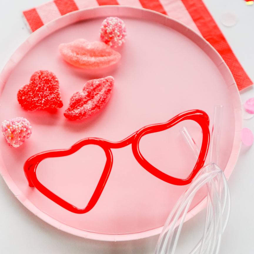 Red Heart Shaped Plastic Silly Straw - 10.25 x 3 (Pack of 1) - Reusable &  Durable Drinkware Accessory, Perfect for Valentines, Birthdays, Parties