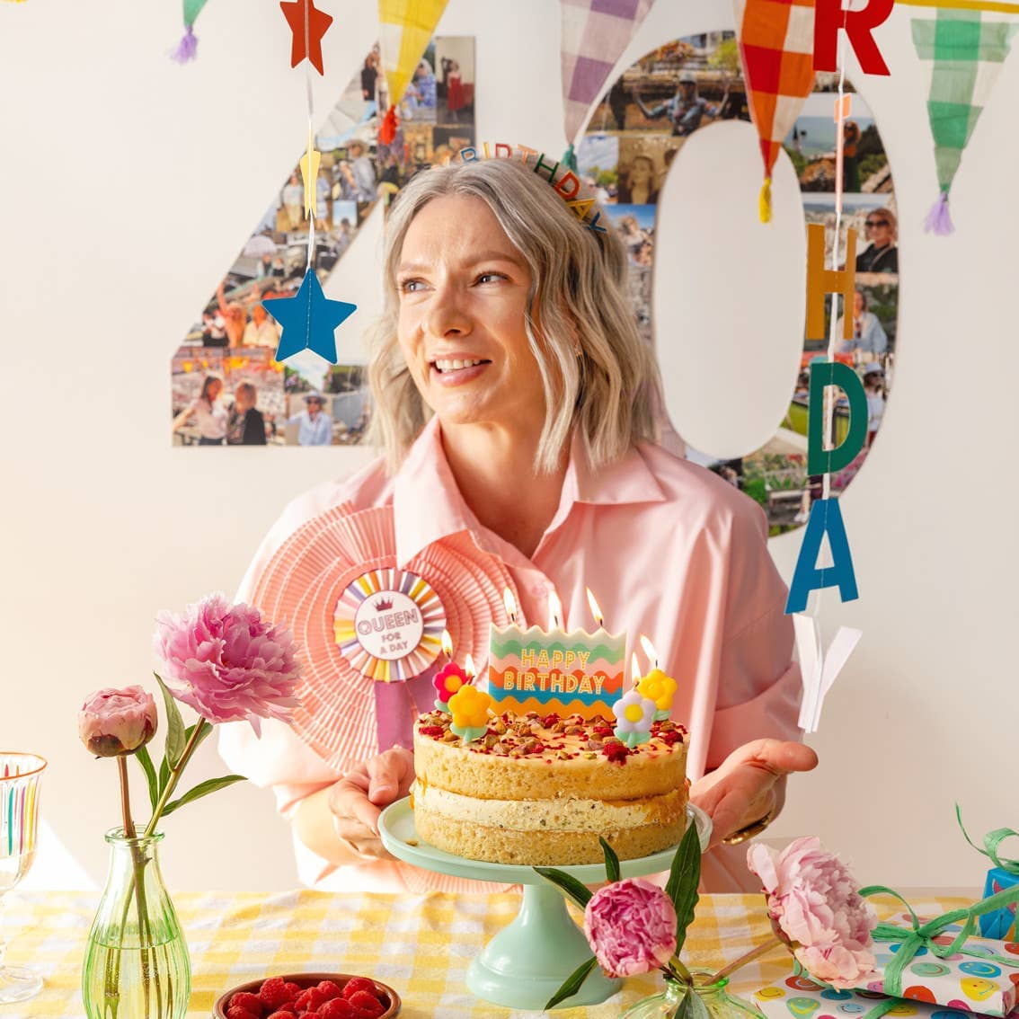 Happy Birthday Colorful Wavy Candle