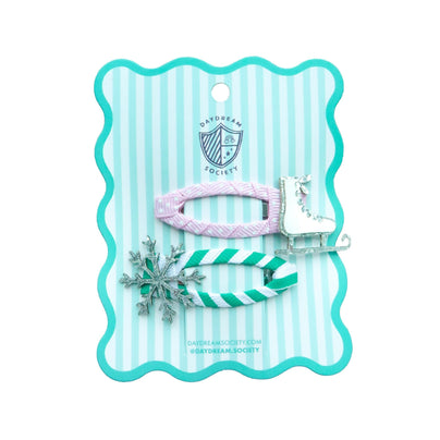 Blizzard Buddies Ice Skate + Snowflake Hair Clip Set