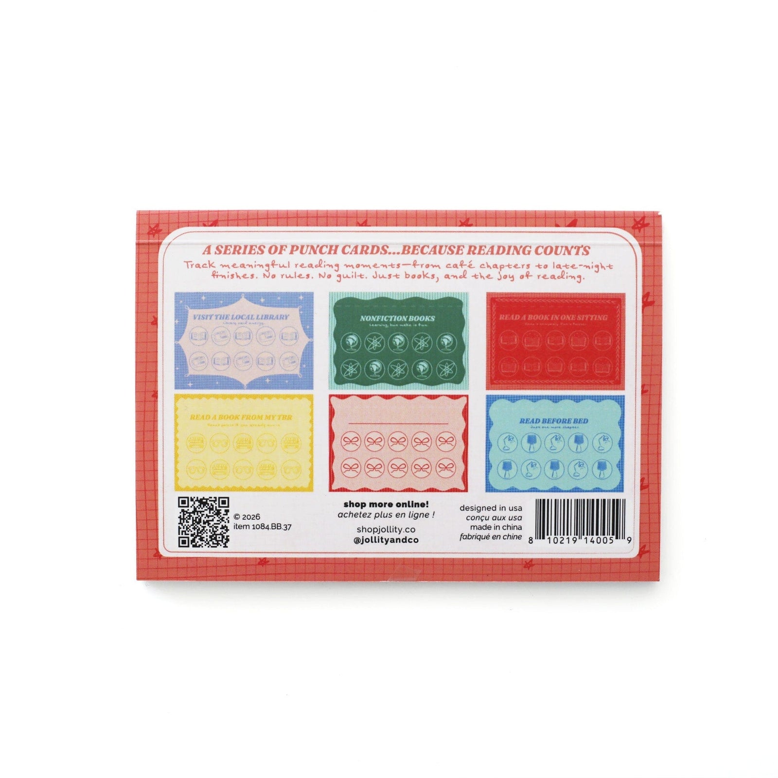 Book Club Booked & Busy Punch Card Booklet, Jollity & Co