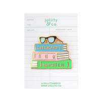 Literary Hipster Enamel Pin, Shop Sweet Lulu