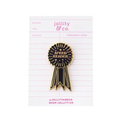 Speed Reader Prize Ribbon Enamel Pin, Shop Sweet Lulu