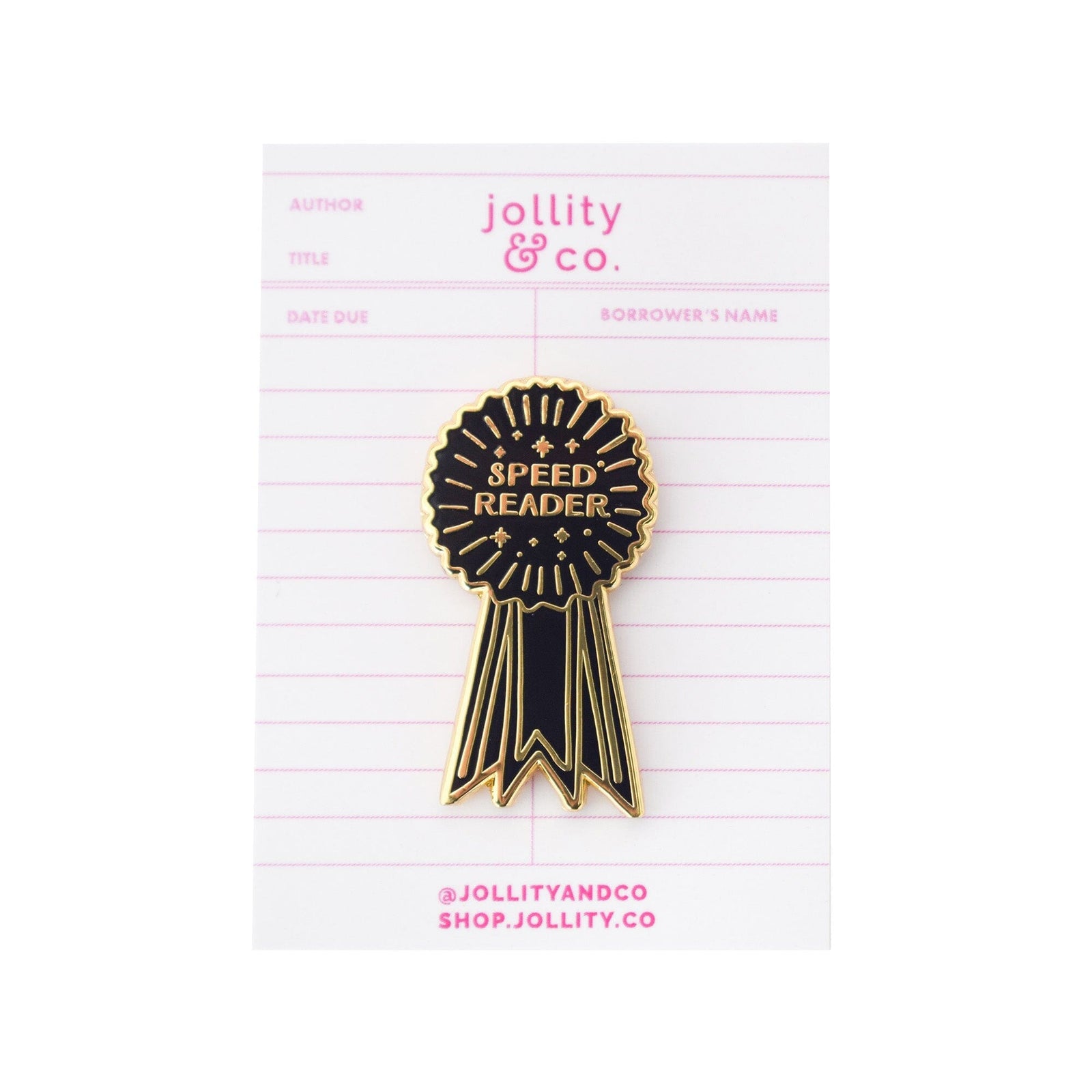 Speed Reader Prize Ribbon Enamel Pin, Shop Sweet Lulu