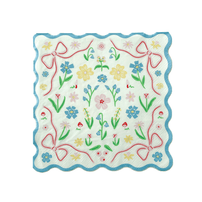 Bunnies In The Garden Blue Floral Large Napkins, Daydream Society