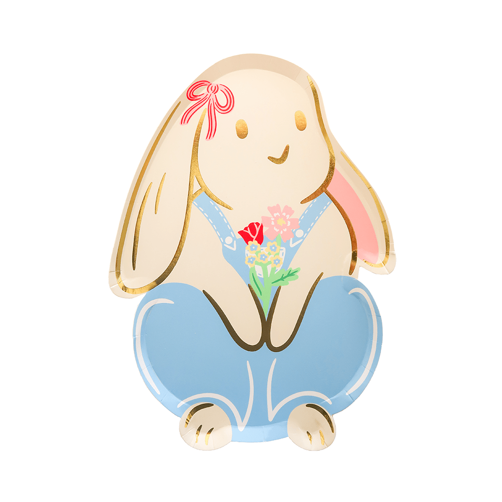 Bunnies In The Garden Overalls Bunny Large Plates, Daydream Society
