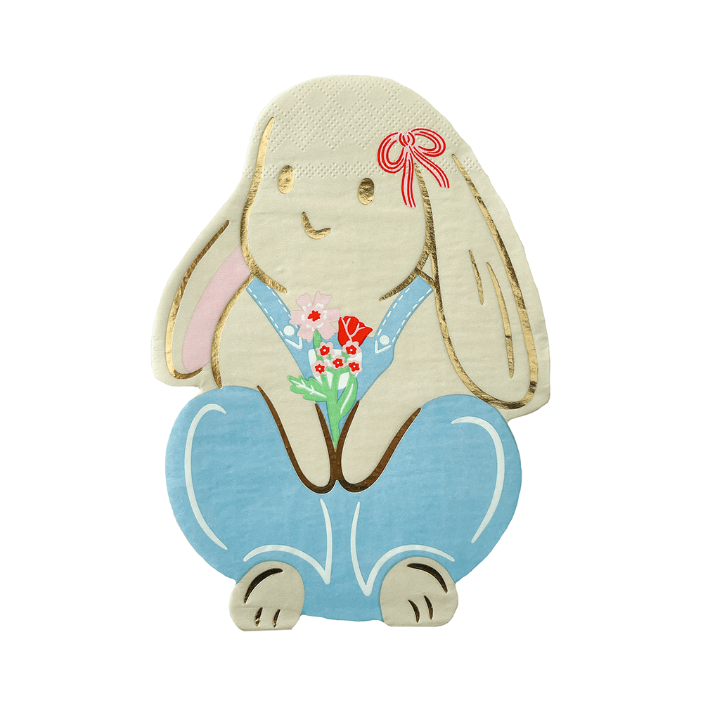 Bunnies In The Garden Overalls Bunny Large Napkins, Daydream Society