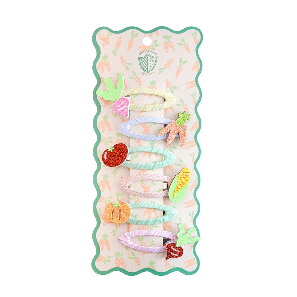 Bunnies In The Garden Vegetable Hair Clip Set, Daydream Society