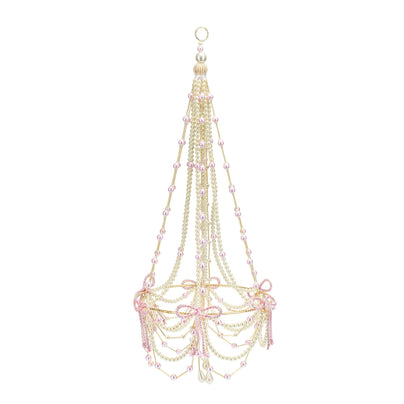 Pink Beaded Chandelier