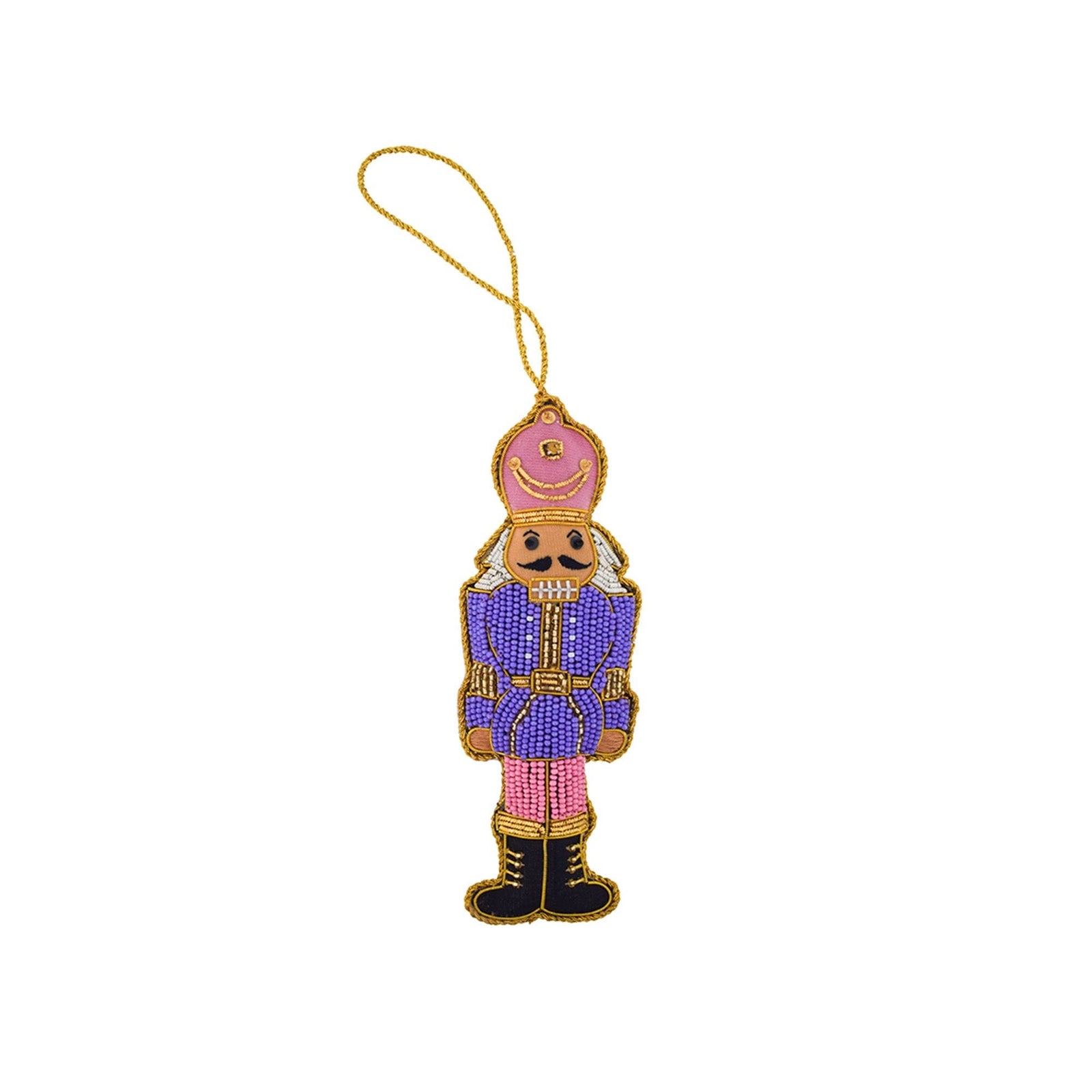 Pink & Purple Beaded Nutcracker Ornament, Daydream Society
