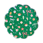 Baking Spirits Bright Dark Green Scalloped Large Plates, Daydream Society