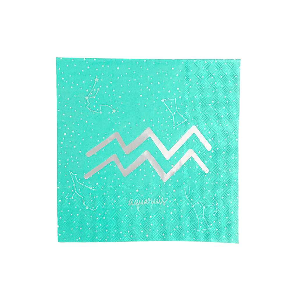 Zodiac Aquarius Large Napkins, Jollity & Co
