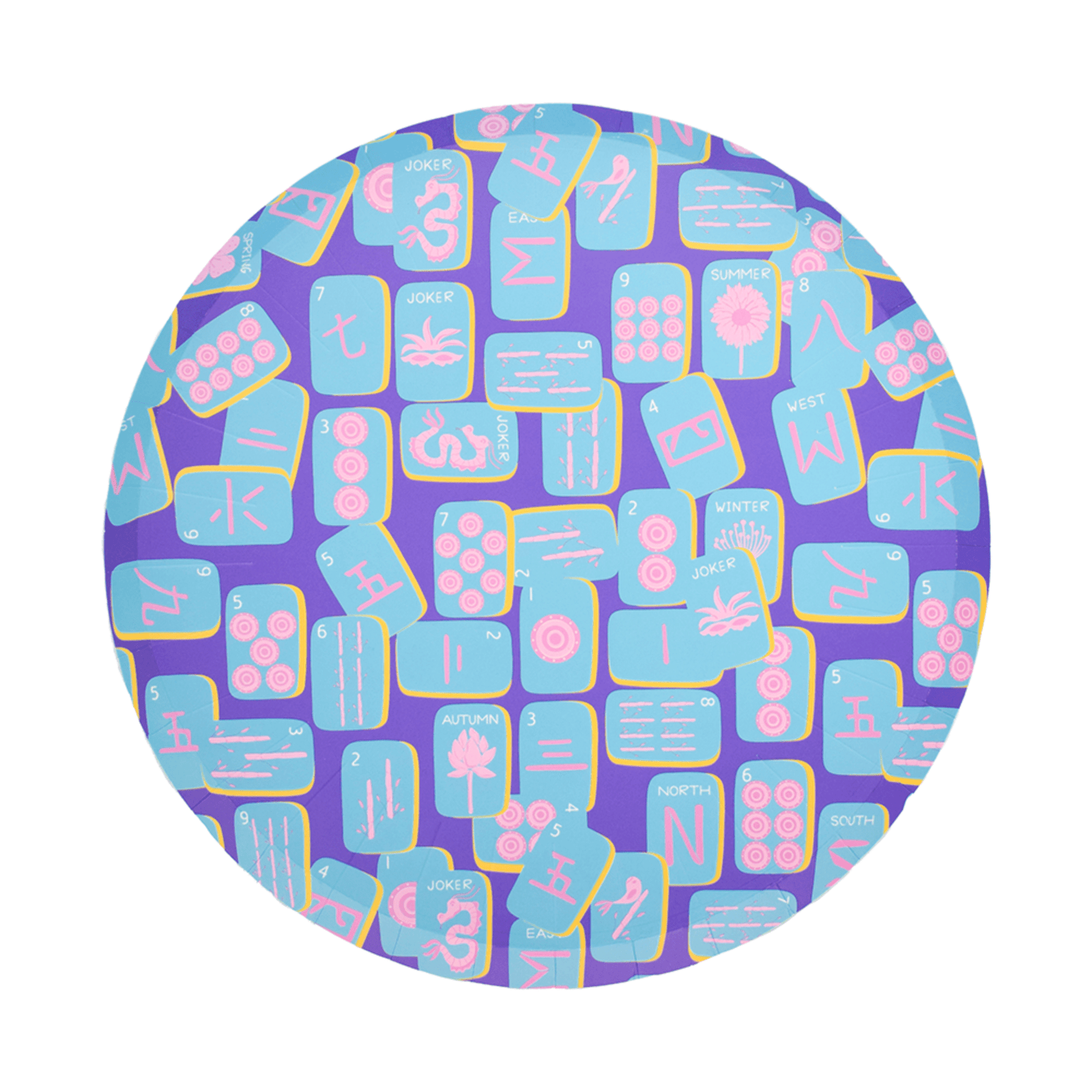 Game Night Mahjong Print Dinner Plates, Jollity & Co