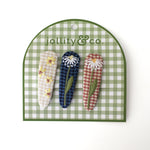 Gingham Embroidered Floral Hair Clip Set, Shop Sweet Lulu