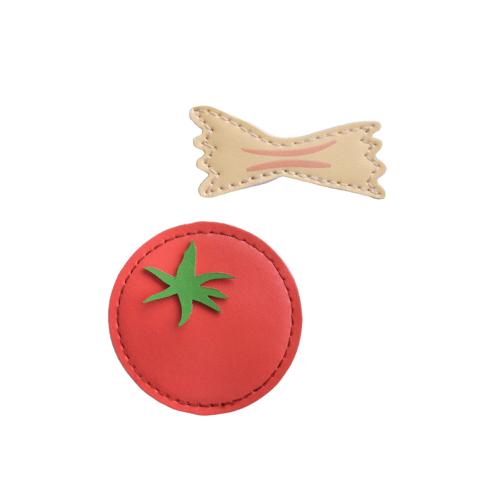 Pasta + Tomato Vegan Leather Hair Clip Set, Jollity & Co