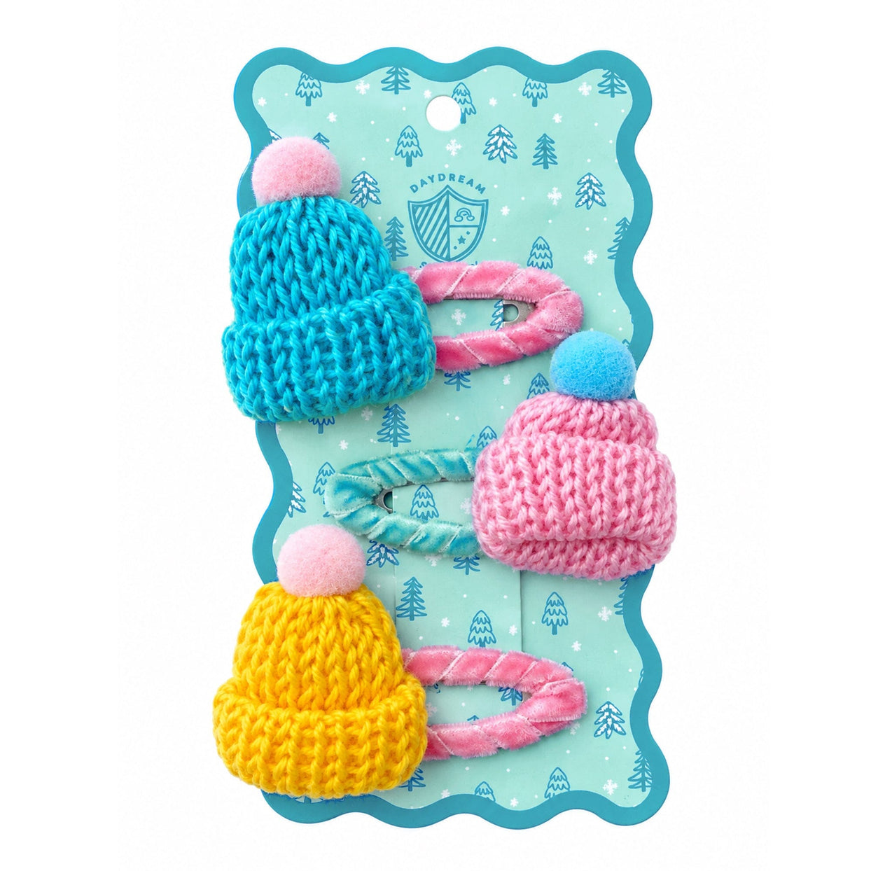 Yeti Knit Beanie Hair Clip Set, Daydream Society