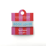 Book Club Themed Embroidered Bracelets - Book Lover Blue Jollity & Co