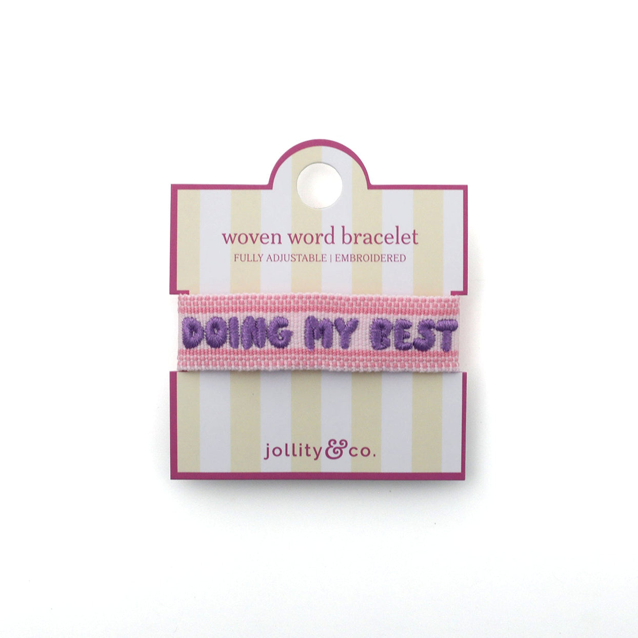 Witty Embroidered Bracelet - Doing My Best, Jollity & Co