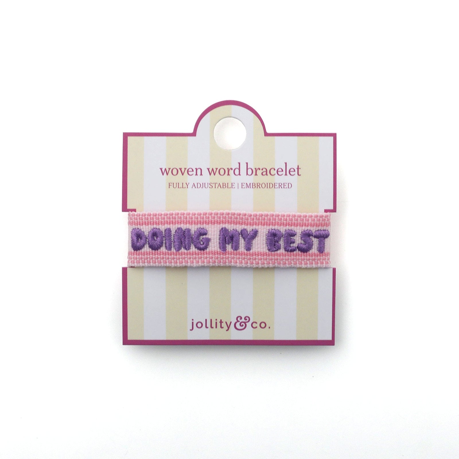 Witty Embroidered Bracelet - Doing My Best, Jollity & Co