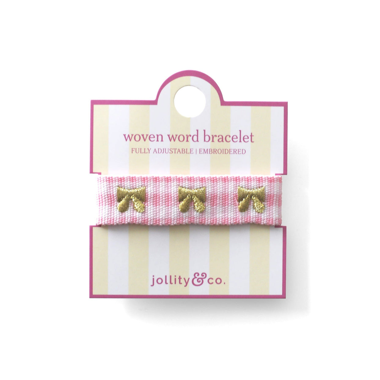 Bow Embroidered Bracelet - Gold, Jollity & Co