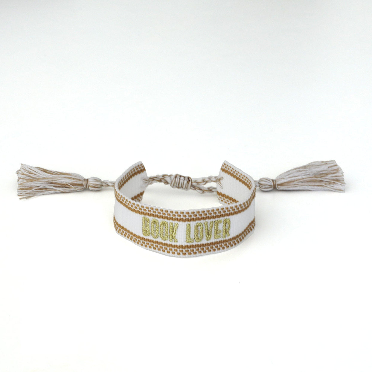 Book Club Themed Embroidered Bracelets - Book Lover Gold Jollity & Co
