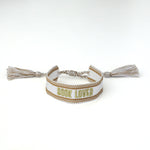 Book Club Themed Embroidered Bracelets - Book Lover Gold Jollity & Co