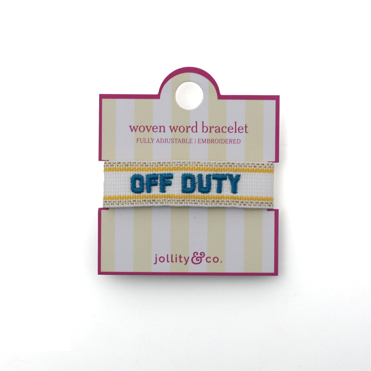 Witty Embroidered Bracelet - Off Duty, Jollity & Co