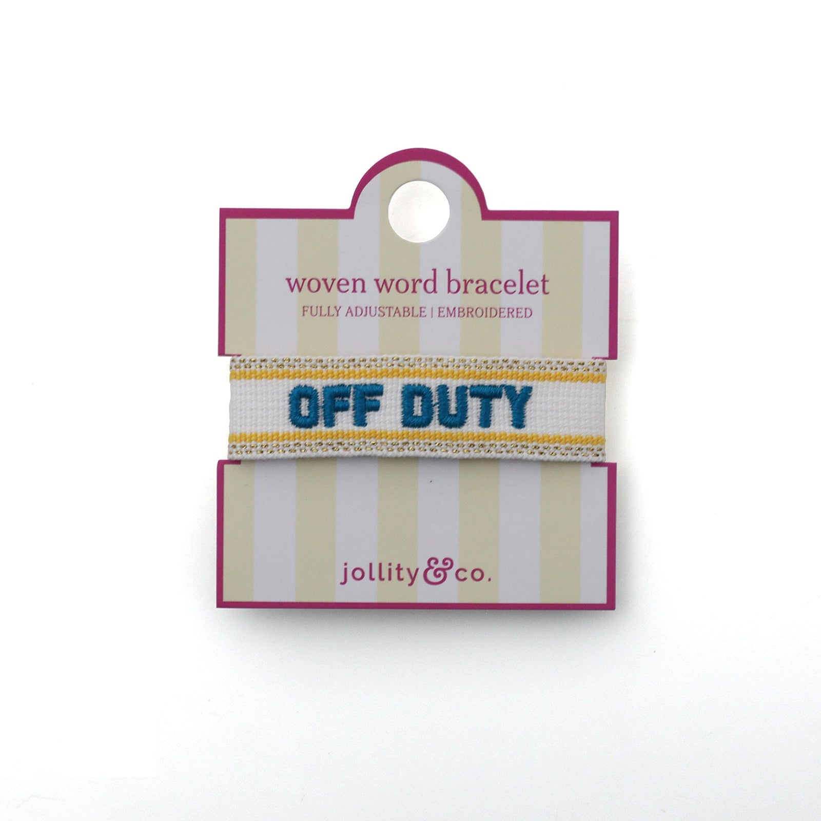 Witty Embroidered Bracelet - Off Duty, Jollity & Co
