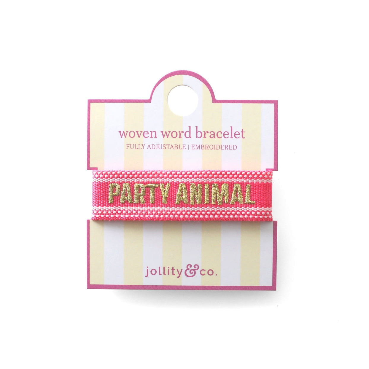 Witty Embroidered Bracelet - Party Animal, Jollity & Co