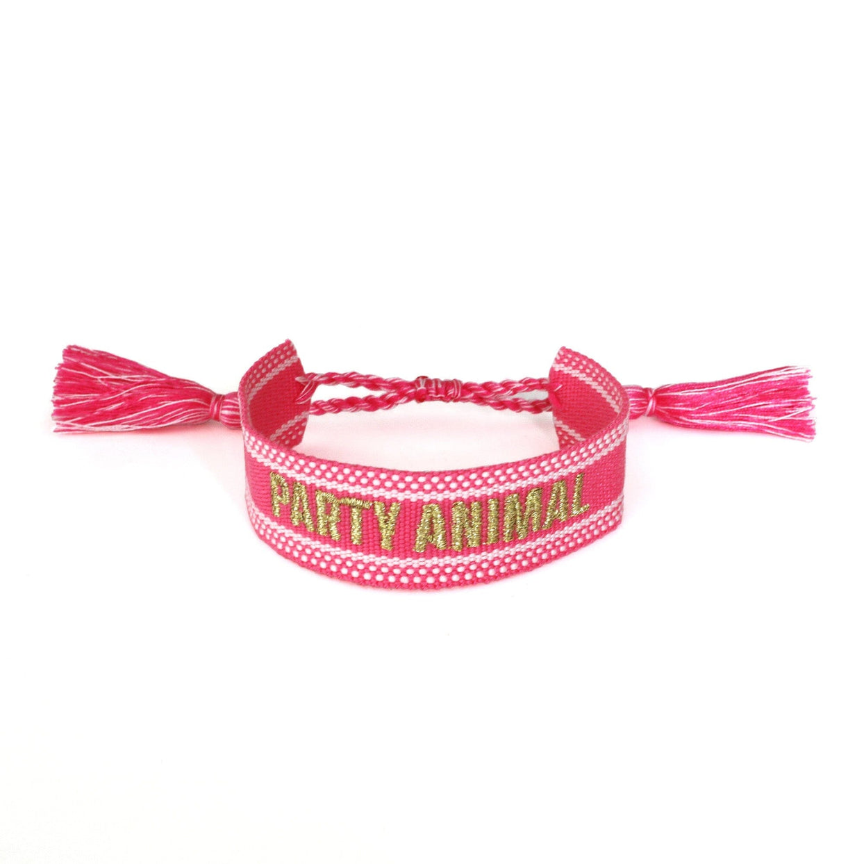 Witty Embroidered Bracelet - Party Animal, Jollity & Co