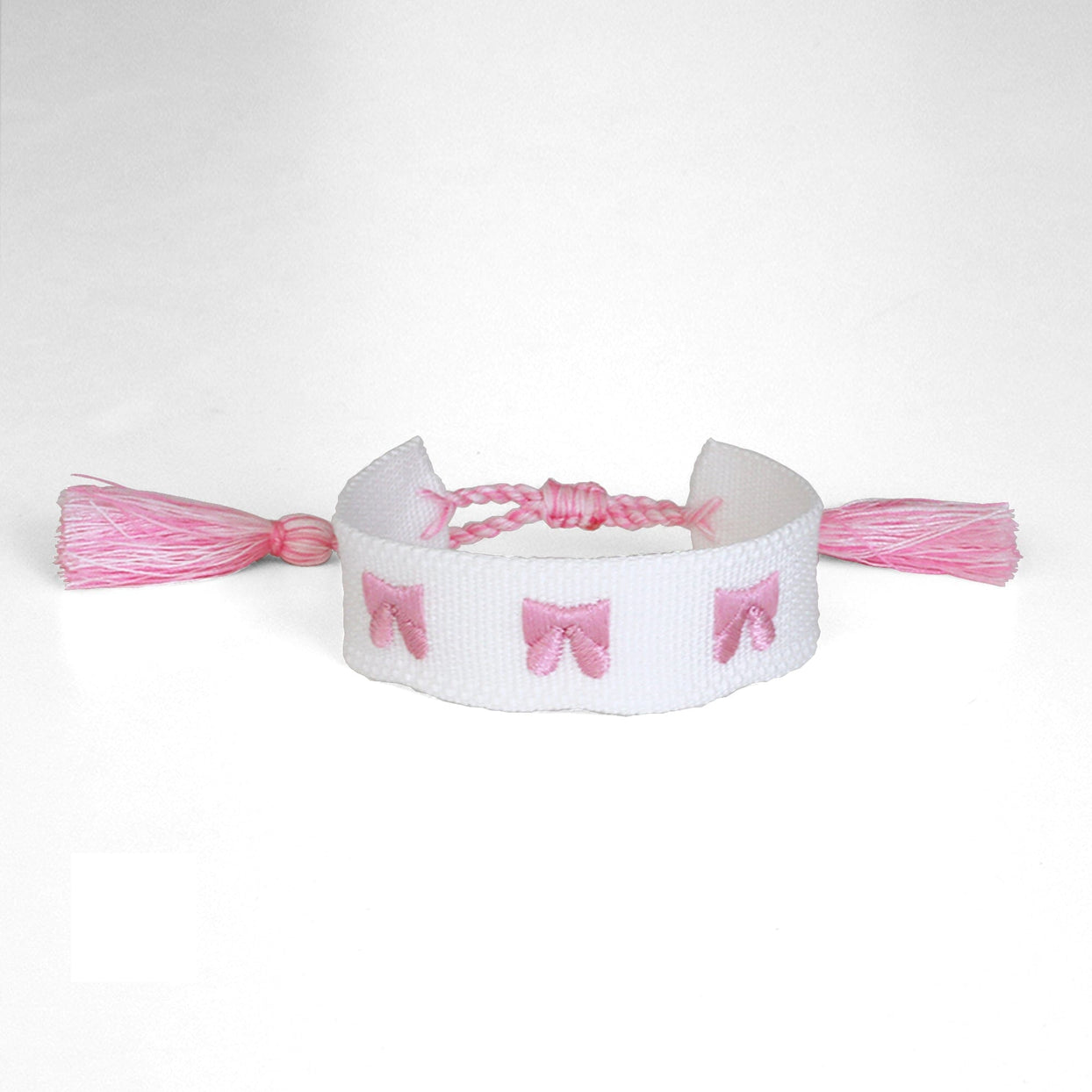 Bow Embroidered Bracelet - Pink, Jollity & Co