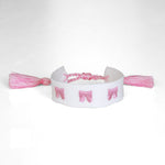 Bow Embroidered Bracelet - Pink, Jollity & Co