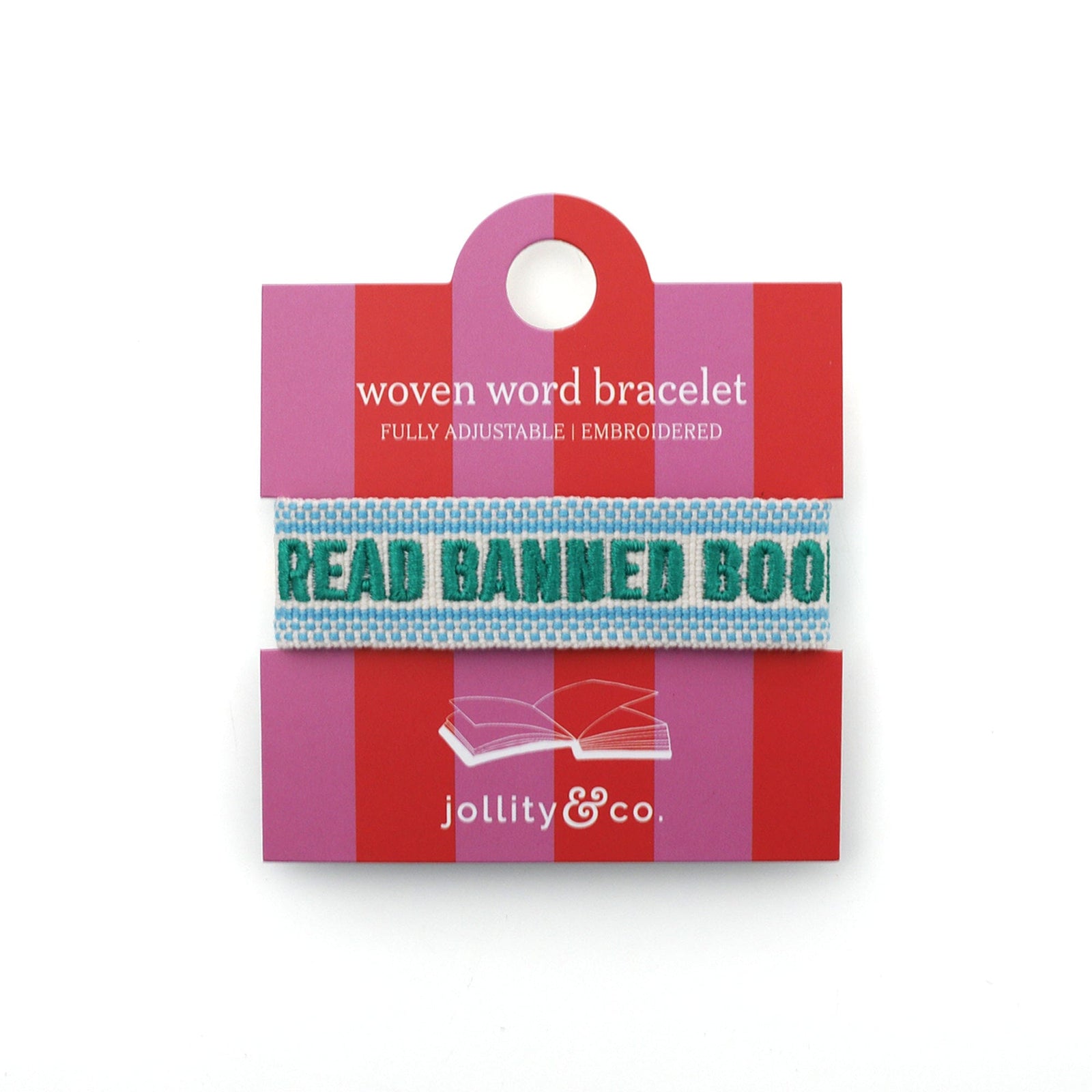 Book Club Themed Embroidered Bracelets - Read Banned Books Jollity & Co