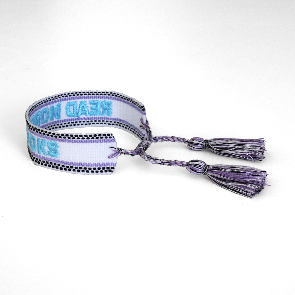 Book Club Themed Embroidered Bracelets - Read More Books Jollity & Co