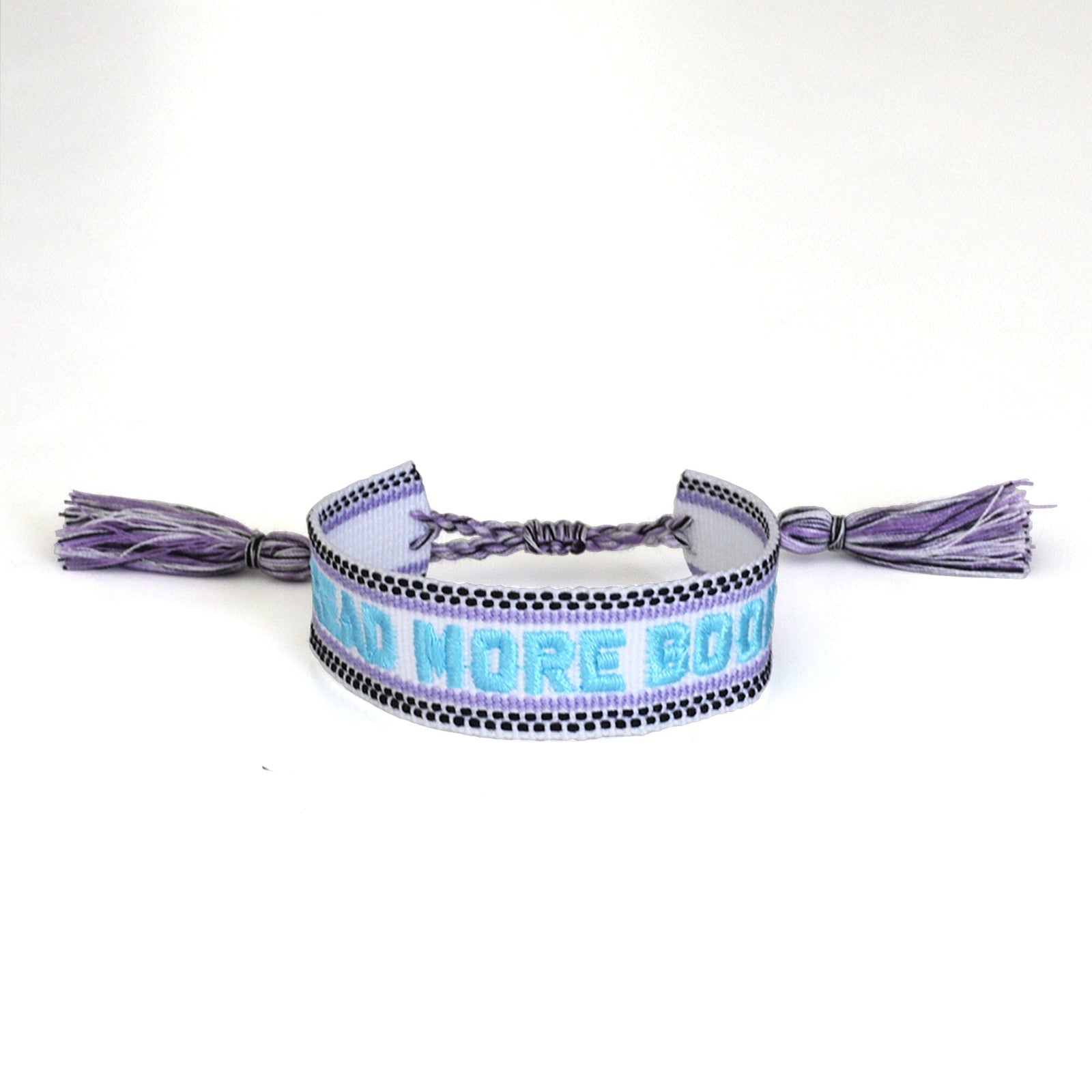 Book Club Themed Embroidered Bracelets - Read More Books Jollity & Co