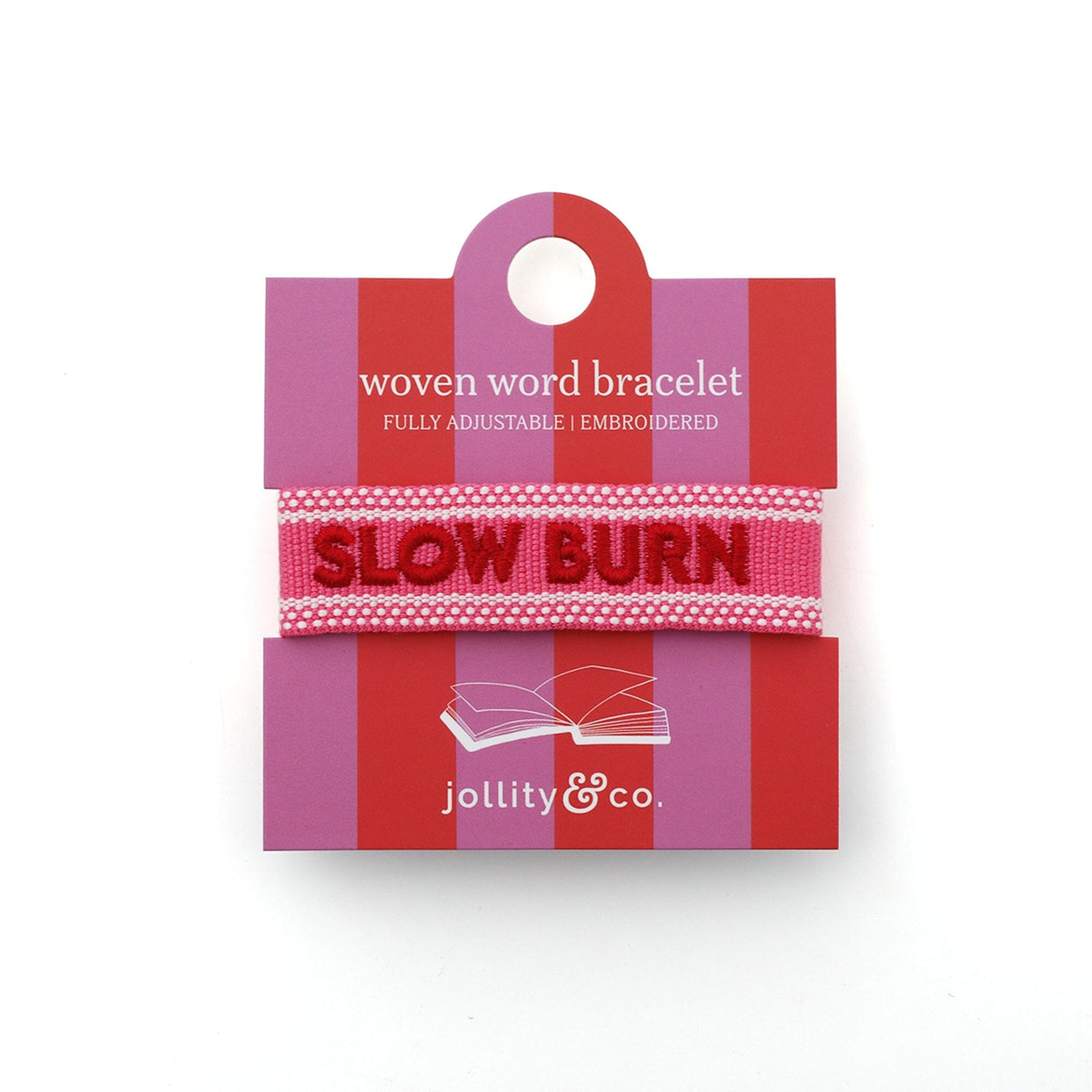 Book Club Themed Embroidered Bracelets - Slow Burn, Jollity & Co