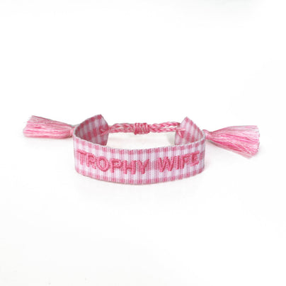 Witty Embroidered Bracelet - Trophy wife, Jollity & Co