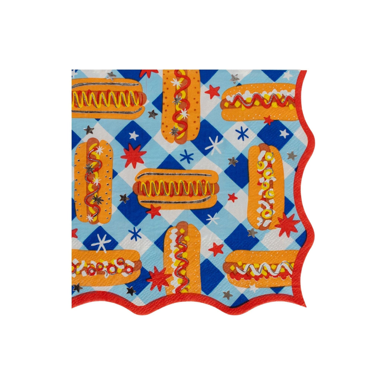 Patriotic Hot Dog Large Napkins, Jollity & Co